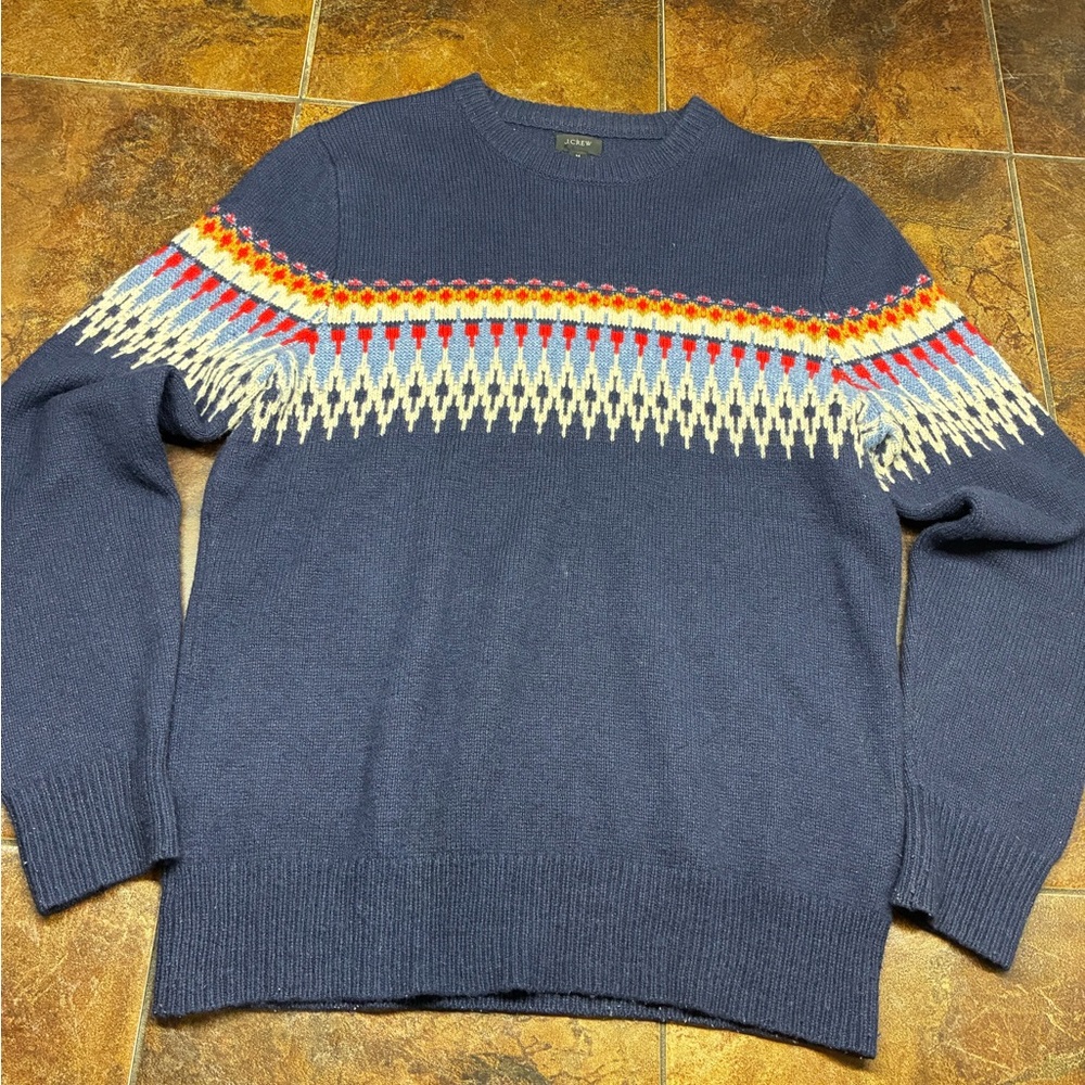 J. Crew Navy Fair Isle Women's Sweater